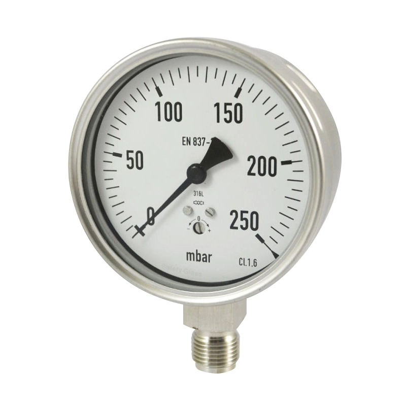 Lahat ng Stainless Steel Capsule Low Pressure Gauge