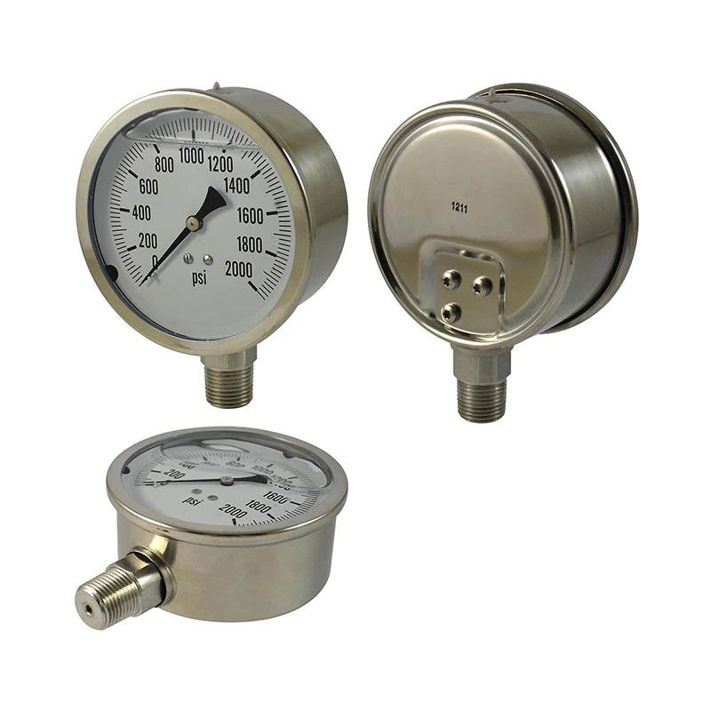 Lahat ng Stainless Steel Oil Filled Pressure Gauge