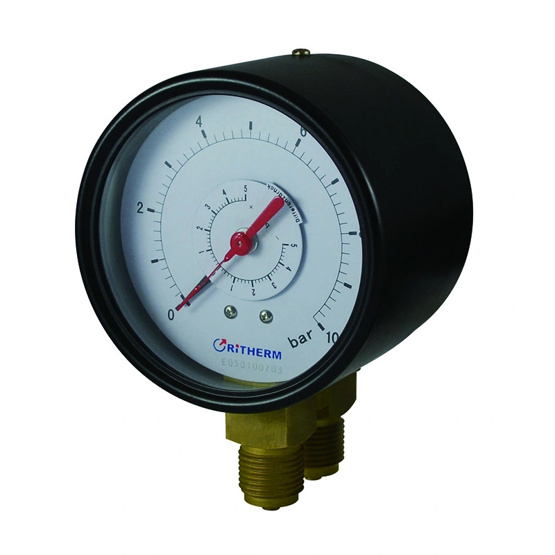 Itim na Steel Case Differential Pressure Gauge